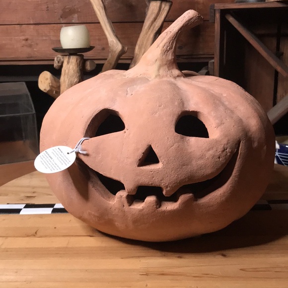 Pottery Barn Medium Size Handmade Terracotta Spooky and Cute Jack O' Lan… - Picture 3 of 16